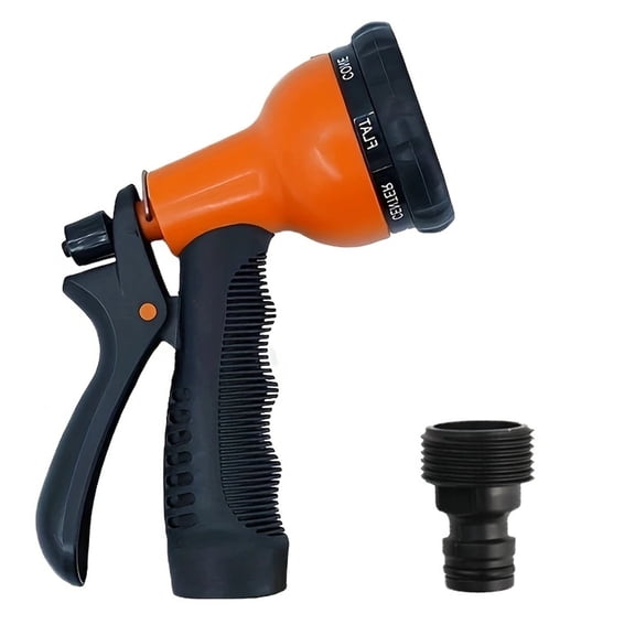 Garden Hose Nozzle, Heavy Duty Metal Water Hose Nozzle with 8 Adjustable Spray Patterns, High Pressure Hand Sprayer with Flow Control for for Garden Watering, Car & Pet Washing