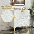 thumbnail image 5 of Glavbiku White 2-Door Sideboard with Curve Line Door,Gold Handle - Living Room Accent Cabinet,31.4"L, 5 of 15