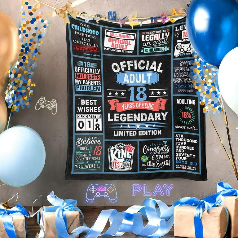 18th Birthday Gifts for Boy 18 Year Old Boy Birthday Gifts Gifts for Boy Turning 18 18 Birthday Gift Ideas Throw Blanket 60 x 50 Inch Gifts for 18 Year Old Male