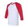 thumbnail image 1 of Unisex Three-Quarter Sleeve Baseball Raglan - Red/White - X-Large, 1 of 1