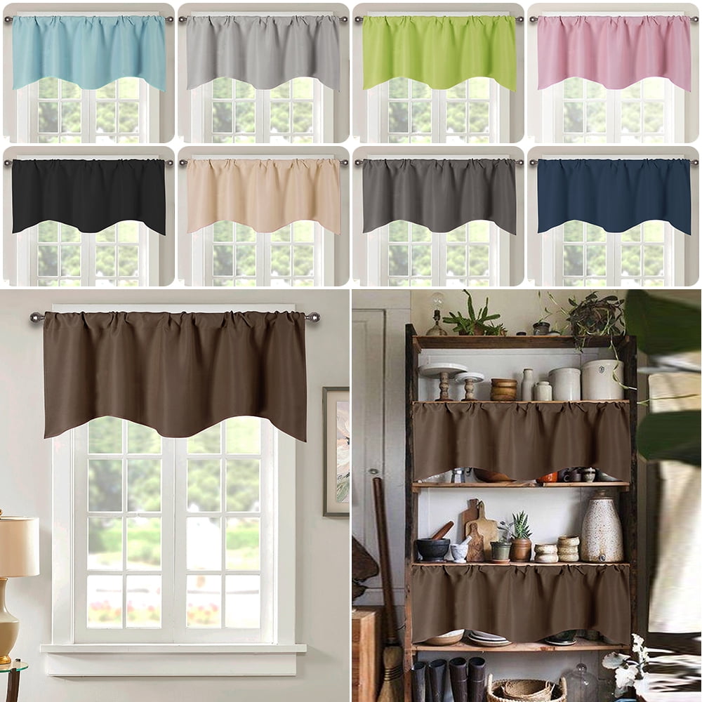 52x18 Thermal Blackout Curtains Drape Rod Pocket Bathroom Kitchen Cafe Short Window Curtains Walmartcom Walmartcom