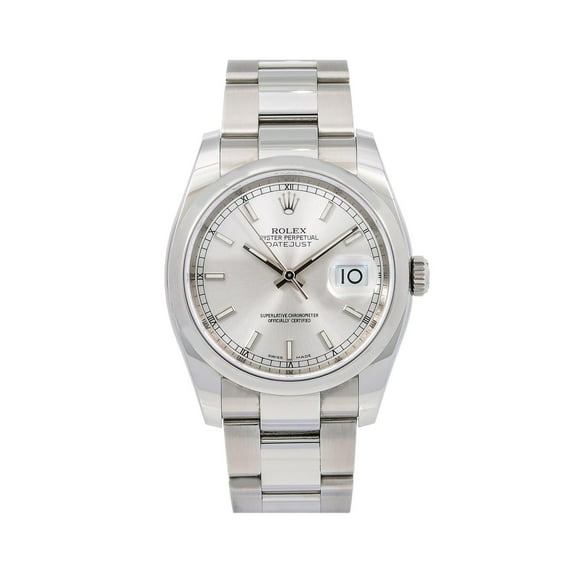 Pre-Owned Rolex Datejust 116200 36MM Silver Dial With Stainless Steel Oyster Bracelet