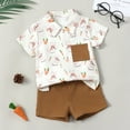 thumbnail image 5 of Boy Outfits Easter Bunny Print Shirt and Shorts 2 Piece Set for Toddler Baby Spring Summer Holiday Outfit Toddler Outfits for Boys White 6 Months-9 Months, 5 of 6