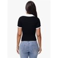 thumbnail image 6 of Women's Short Sleeve V Neck T Shirts Summer Knit Slim Fitted Basic Solid Color Tee Tops, 6 of 6
