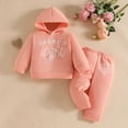 thumbnail image 2 of Kogui Toddler Girl Fall Clothes Autumn Winter Newborn Girls Clothes Print Hoodies Sweatshirt And Sweatpants Outfit Suit Infant Girls Clothing Set Size 2T 3T (Pink,2-3 Years), 2 of 9