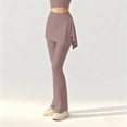 thumbnail image 4 of Gkeoshab Crz Yoga Leggings Women's Flared Yoga Pants with Detachable Skirt High Waist Bootcut Lounge & Workout Trousers Rose Gold L, 4 of 5