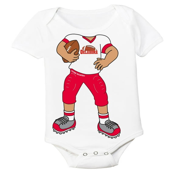 Future Tailgater Heads Up! Football Player Baby Bodysuit for Oklahoma Fans