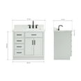 thumbnail image 3 of Ariel Hepburn 37 In. Right Offset Rectangle Sink Vanity With 1.5 In. Carrara White Countertop In Grey, 3 of 9