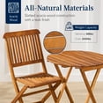 thumbnail image 4 of Best Choice Products 3-Piece Acacia Wood Bistro Set, Folding Patio Furniture w/ 2 Chairs, Table - Natural, 4 of 8