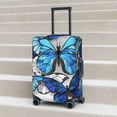 thumbnail image 6 of Hirioo Blue and White Butterflies for Elasticity Suitcase Cover (No luggage Included) Durable Luggage Protector Fits 18-32 Inch Luggage-Small, 6 of 7