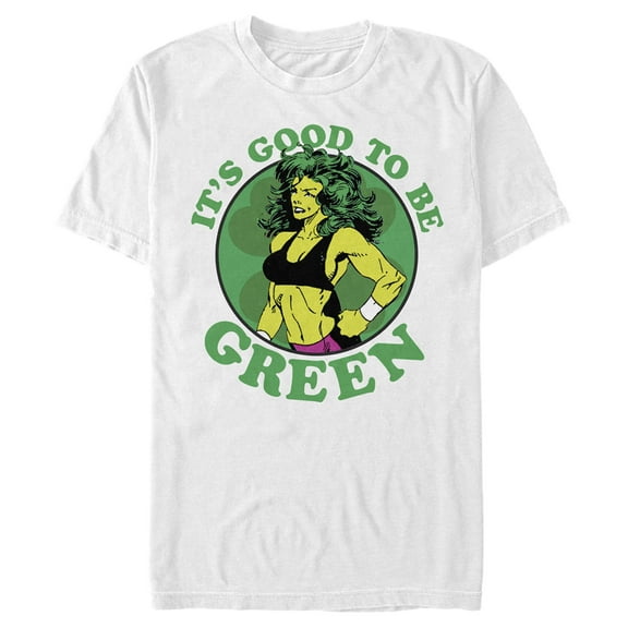 Men's Marvel St. Patrick's Day She-Hulk Good to be Green  Graphic Tee White 3X Large