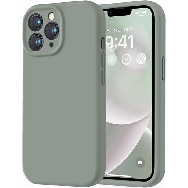 Silicona Premium, Protección de Cámara, a Prueba de Golpes. Verde Calke. para iPhone 13 Pro Max 6.7"