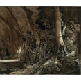 thumbnail image 2 of Carl Blechen 17x15 Gold Ornate Wood Frame and Double Matted Museum Art Print Titled - Forest Landscape with Flowing Water and Two Hunters (From 1830 Until 1835), 2 of 4