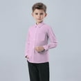 thumbnail image 5 of HOMADLES Boys Button Down Shirts Long Sleeve Lapel Solid School Uniform, Uniform Shirt Pink 6 Months, 5 of 6