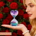 thumbnail image 6 of Valentine's Day Table Decorations 2D Acrylic Hourglass Rotating Standing Ornament,Modern Figurine Decorations for Wedding Anniversary Her Him Couple Engagement,Gifts for Hourglass Lovers-purple, 6 of 6