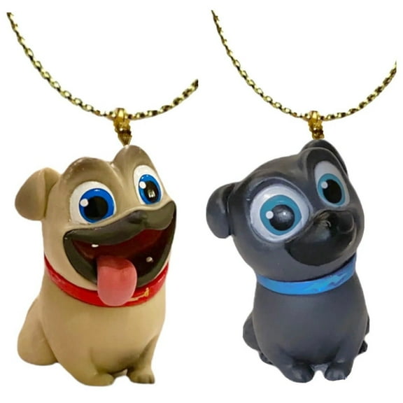 Puppy Pals Rolly & Bingo 2” PVC Holiday Ornament Figure Figurine Charm Tan Puppy