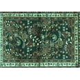 thumbnail image 1 of Ahgly Company Indoor Rectangle Persian Turquoise Blue Traditional Area Rugs, 2' x 5', 1 of 4