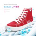 thumbnail image 2 of Obtaom Womens High Top Canvas Sneakers Play Mid Fashion Sneaker Casual Lace up Canvas Shoes(Red,US9), 2 of 8