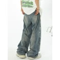 thumbnail image 3 of EMMIOL Men's Y2K Vintage Distressed Wide Leg Jeans 90s Mid Waist Loose Fit Hip Hop Denim Pants, 3 of 6