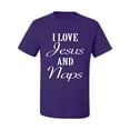 thumbnail image 2 of Wild Bobby I Love Jesus and Naps Inspirational/Christian Men Graphic Tee, Purple, Small, 2 of 5