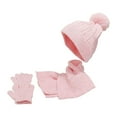 thumbnail image 4 of BRICH Kids Winter Hat Gloves Scarf Set Hat Beanie with Pom Winter Knit Neck Mittens for Girls Toddlers Pink One Size, 4 of 5