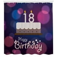 thumbnail image 3 of Ambesonne Purple Shower Curtain, Cartoon Birthday Cake, 69"Wx75"L, Purple and Lilac, 3 of 3