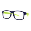 Kids Crushproof Flexible Rubber Rectangle Blue Light Filter Computer Glasses Navy Green