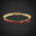 thumbnail image 3 of Heart Red CZ Ruby tennis bracelet, bracelet for women, july birthstone, 925 Sterling silver bracelet, Gold tennis bracelet, 3 of 4