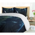 thumbnail image 5 of Ambesonne Galaxy Duvet Cover Set, Spaceship Earth Fiction, 2-Calking, Navy Blue Grey, 5 of 7