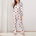 thumbnail image 2 of Pofeuu cute cat hearts Print Womens Pajamas Set Long Sleeve Sleepwear Button Down Nightwear Soft Pj Lounge Sets Button Down Pajamas Women-Medium, 2 of 7