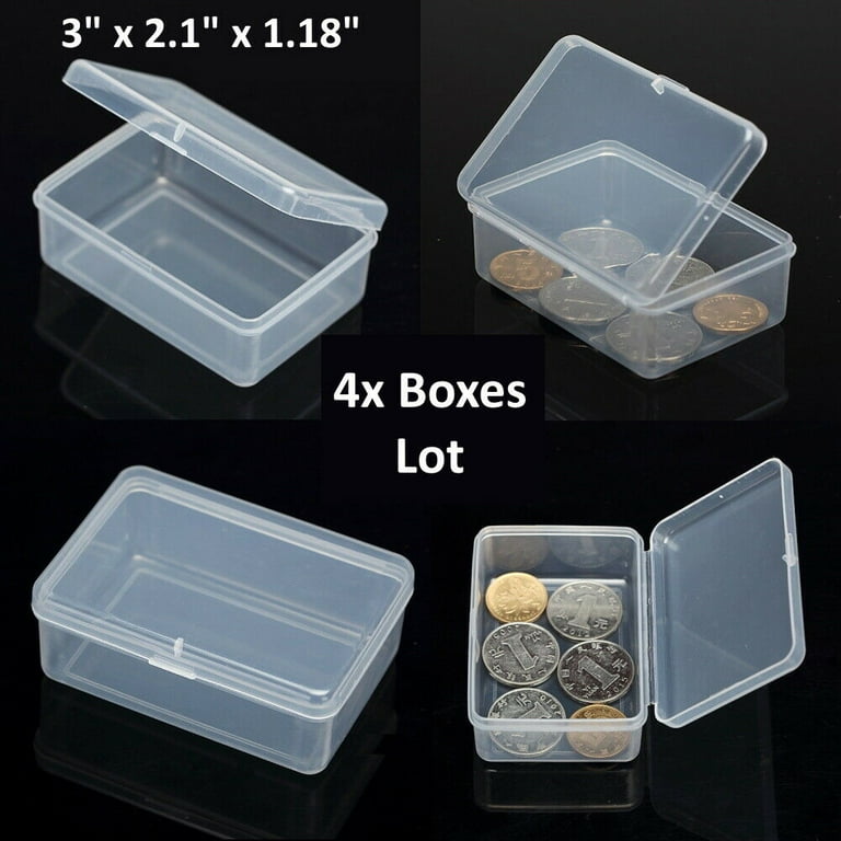 4PCS Small Plastic Storage Container Boxes Box DIY Coins Screws Jewelry  Travel