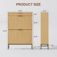 thumbnail image 2 of Danolapsi Fluted Shoe Cabinet with 2 Flip Drawers, a Drawer, a Hook, Modern Narrow Shoe Storage, Farmhouse Wooden Shoe Organizer with Metal Legs, Closed Shoe Racks for Entryway, 2 of 9