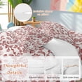 thumbnail image 3 of Farmhouse Red Duvet Cover Set, Vintage Flower Leaf Botanical Plant Soft Duvet Cover Twin Size Bedding Set 4 Pieces, 1 Quiltcover and 2 Pillowcases with Zipper, 1 Bed Sheet for All Seasons, 3 of 9