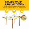 thumbnail image 4 of Sunflower Floral Table Cloths for 4 Foot Rectangle Tables, Farmhouse Pastoral Daisy Bees Grey Plaid Patio Waterproof Elastic Fitted Tablecloths, Washable Rectangular Table Cover for Camping, 4 of 8