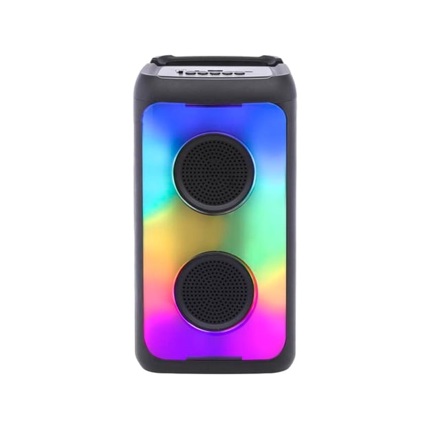 PAVEOS Karaoke, Altavoz Bluetooth Portátil, Soporte para Micrófono, Sistema PA con Luz LED, Soporte REC/FM/AUX, Ideal para Reuniones Familiares, Audio Bluetooth para Niños, Color Negro