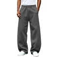 thumbnail image 4 of Men's Solid Color Pocket Drawstring Elastic Waist Casual Fashion Jogger Pants, 4 of 5