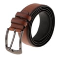 thumbnail image 2 of Mens Solid Color Pin Buckle Leather Belts Waist Straps Jeans Pants Belt Soft Brown, 2 of 8