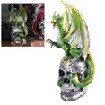 thumbnail image 1 of Dragon Skull Statue, European Style Figurine Of Dragon Assassin On Gothic Skull For Backyard Lawn, 1 of 8