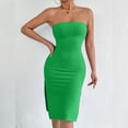 thumbnail image 6 of Lmueinov Women's Textured Strapless Tube Top Midi Dress, Slim Fit Bodycon Dress with Side Slit for Party and Daily Wear XS-L, 6 of 6