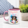 thumbnail image 4 of Happy Easter Bernese Mountain Dog with Bunny Ear Headband and Flowers 11oz Accent Two-tone Mug Berner Lover Gifts Coffee Tea Cup - 13001, 4 of 5