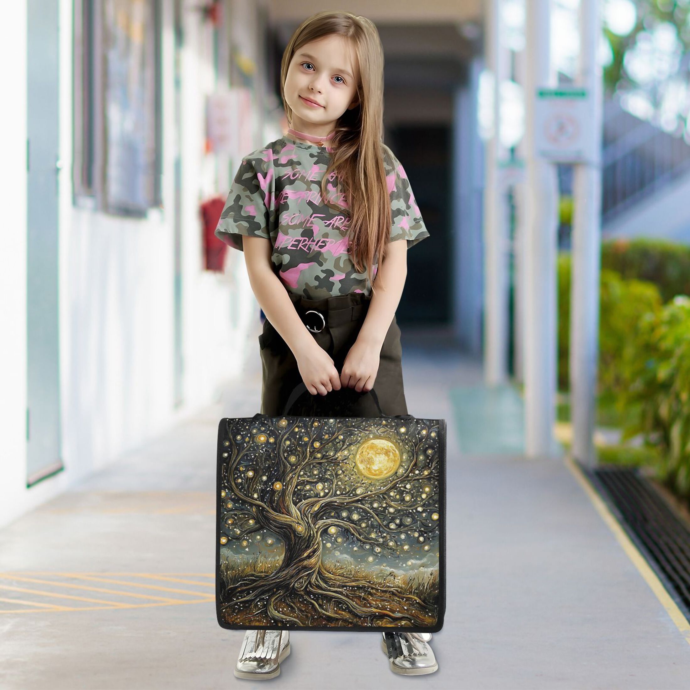 ALAZA Zipper Binder Bag Dream Tree 3 Ring File Folder Binder Organizer Bag