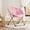Pink, variant on Faux Fur Saucer Chair - Oversized Foldable Moon Chair for Adults, 300lb Capacity Lounge Chair with Metal Frame, Plush Flower Accent Seat for Bedroom, Living Room or Dorm (Pink)