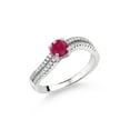 thumbnail image 2 of Gem Stone King 0.93 Ct Round Red Ruby 925 Sterling Silver Ring, 2 of 4