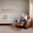 thumbnail image 2 of EastVita Rotating Electric Massage Chair Rocking Chair With Vibration And Heating Function Artificial Leather Single Lazy Sofa With Usb Port Retro Brown, 2 of 8