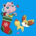 thumbnail image 2 of Boy's Pokemon Christmas Jigglypuff and Fennekin Stocking Graphic Tee Turquoise Large, 2 of 4