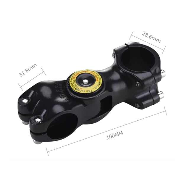 Potence De Vélo Courte – Aluminium – 28,6 Mm / 31,8 Mm – Noire – NEUVE