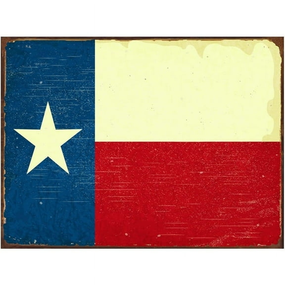 texas flag metal sign, vintage sign, rustic decor