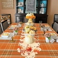 thumbnail image 3 of Autumn Fall Tablecloth for Thanksgiving, Gingham Buffalo Plaid Table Cloth, Checkered Waterproof Spillproof Table Cover for Dinner Kitchen Party Holiday Decor, Yellow Orange, Rectangle 60 x 84 Inch, 3 of 6