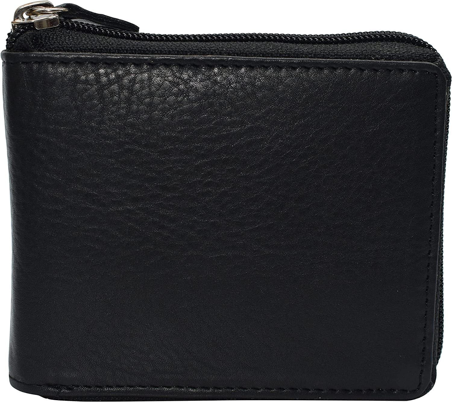 Premium Anti-Magnetic Leather Zipper Wallet for Men