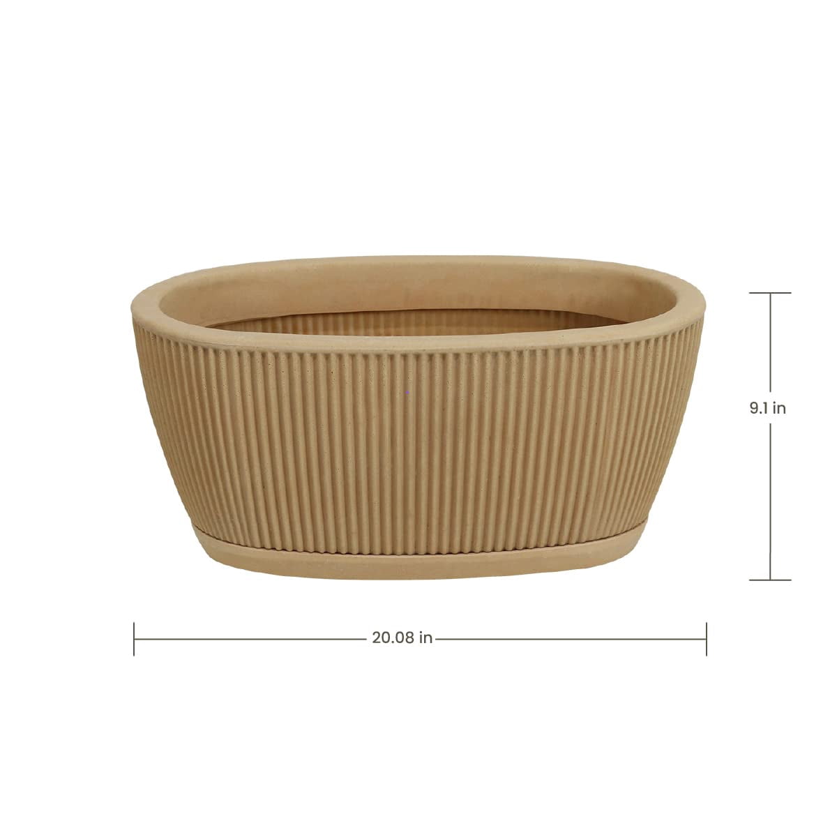 Ecobo 9.1 inches wide Eco-Friendly Oval Planter Box, Garoa Indoor/Outdoor use, Durable & Versatile, Designed by Brazilian Artisans, Contemporary All-Weather Design – Orange